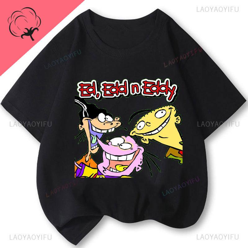 Ed Edd Eddy Boy Рубашка Эстетичные Мультяшные Персонажи Одежда для Фанатов Кавайи Комикс Повседневная Забавная Футболка с Принтом для Девочки Хлопок Унисекс Топ