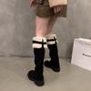 2024 Thick Sole Snow Boots Women's Faux Over-the-Knee Boots New Winter Plush Warm Furry Boots Belt Buckle Casual Cotton Shoes