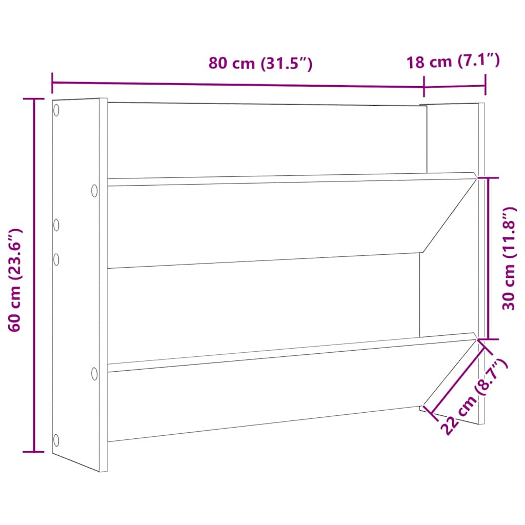 Wall Mounted Shoe Cabinet White 80 x 18 x 60 cm Engineered Wood