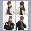 3Pcs/Set Women Winter Hat Scarf Gloves Set Solid Color Knitting Hat Long Scarf Touchscreen Gloves Set Winter Accessories