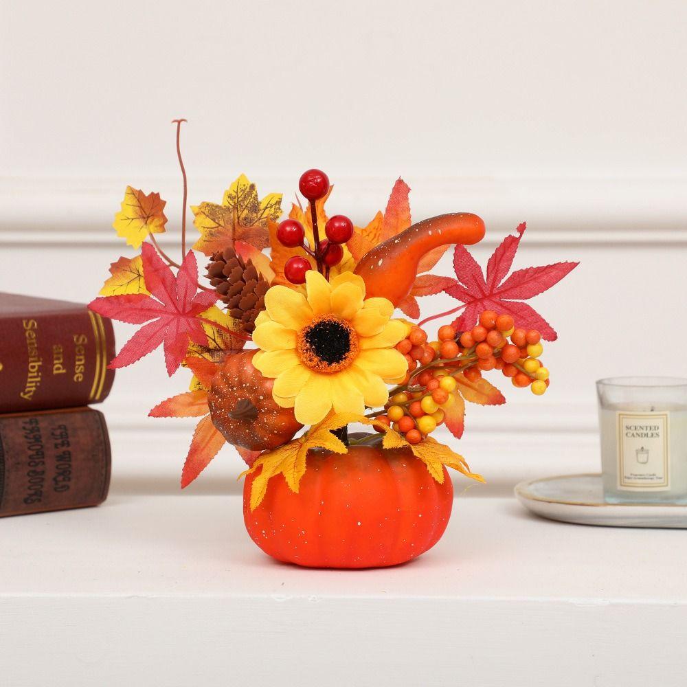 Simulation Flowers Simulation Pumpkin Flowers Fake Plant Halloween Pumpkin Thanksgiving