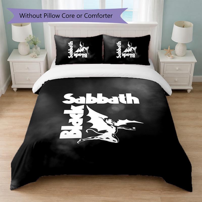 Led Zeppelin Print 3Pcs Bedding Set Duvet Cover With Two Pillowcases Soft Bed Linen For Household Bedroom