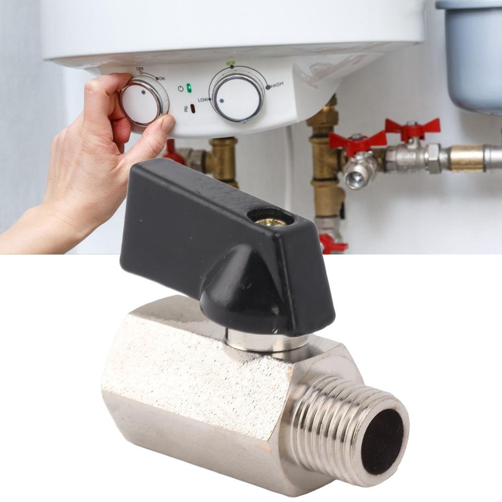 2PCS Silver Brass Gas Valve Brass Fuel Gas Valve Durable Pipe Shut Off Valve  Line Adjustment