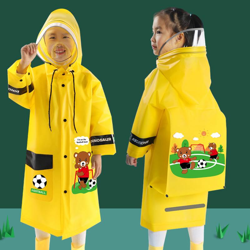 Детский дождевик с капюшоном из ПВХ для мальчиков и девочек, дождевик-пончо, высота 3–5 футов, розовый, синий, желтый