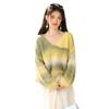 Retro V-neck Knit Pullover Sweater - High-end, Relaxed Fit for Petite Sizes