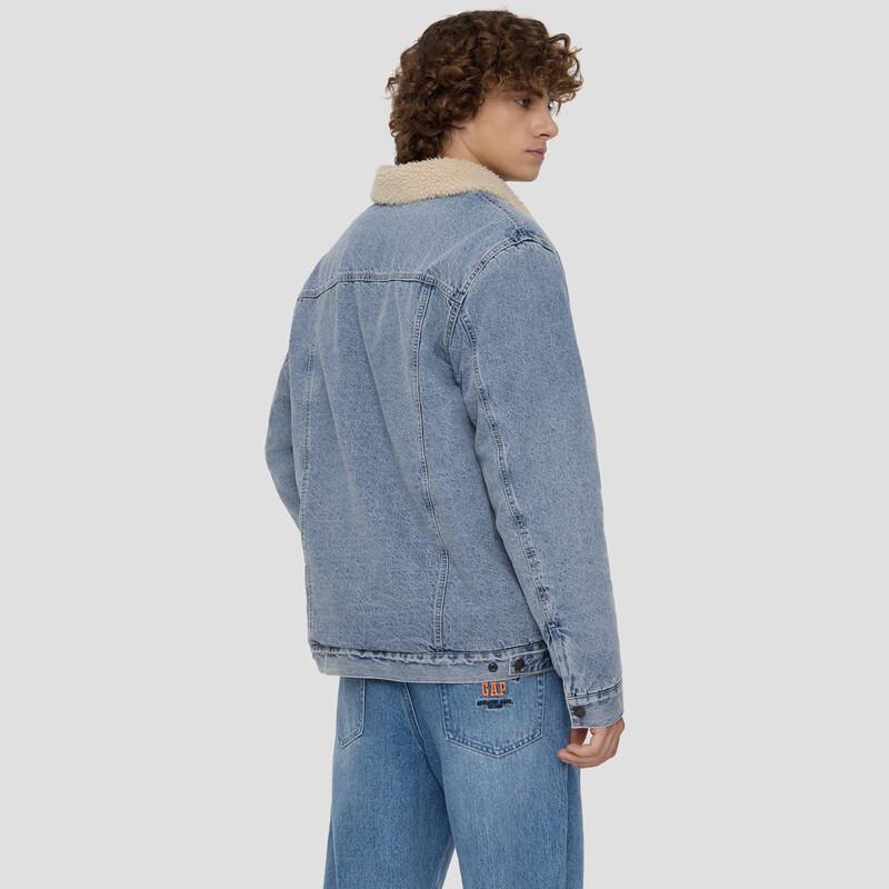 GAP Unisex 2025 Autumn Faux Shearling Lined Denim Jacket