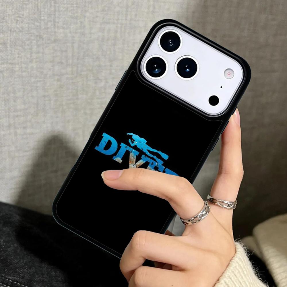 Capa Case for iPhone 17 Air 16 Pro Max 15 Plus 11 13 Mini 14 12 Back Phone Cover Scuba Diver Diving