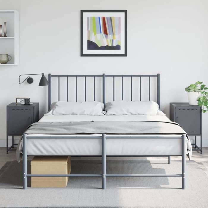 Maison Exclusive - Tables de chevet 2 pcs anthracite 36x39x60,5 cm acier
