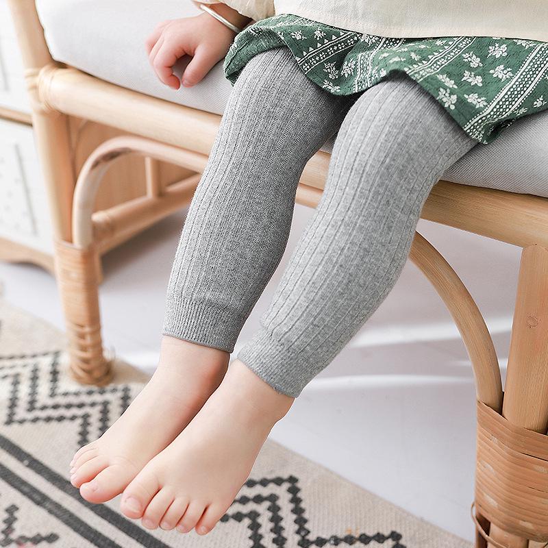 Infant & Toddler Cotton Leggings - Non-Footed, Striped, Nine-Point Length for Boys & Girls (Spring/Autumn)