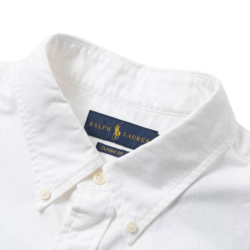Polo Ralph Lauren Однотонная рубашка с воротником поло на одной пуговице Мужские рубашки Белый 710745385-002