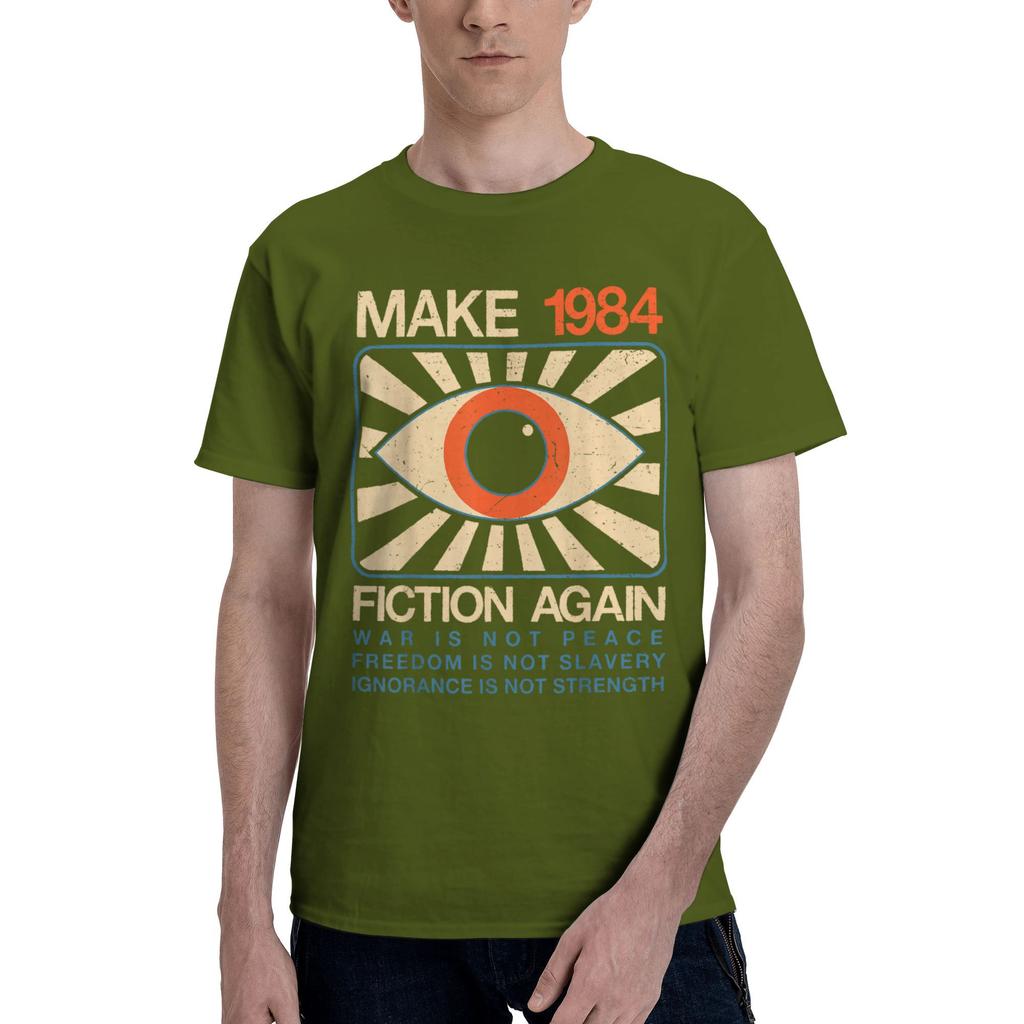 Make 1984 Fiction Again Dystopian Unisexs T Shirts 1984 George Orwell Tee Shirt Short Sleeve Round Collar TShirt CottonClothes