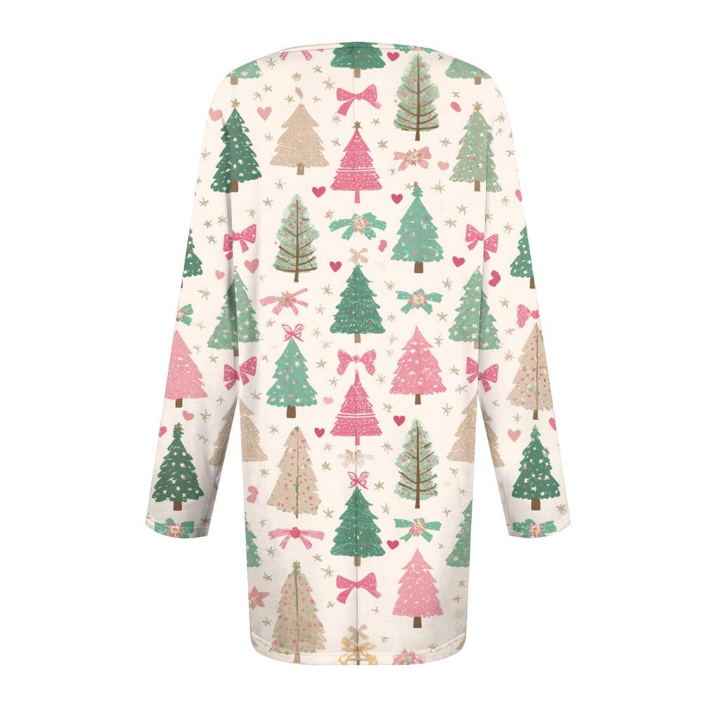 Women's Fashionable Casual Long Sleeved Plus Size  Print Top Plus Size Floral Print Top