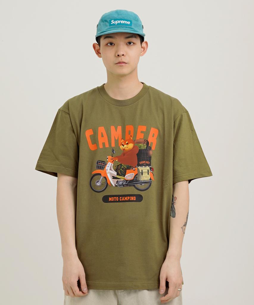 CREAM SODA LAB Moto Camp Short Sleeve T-Shirt Olive