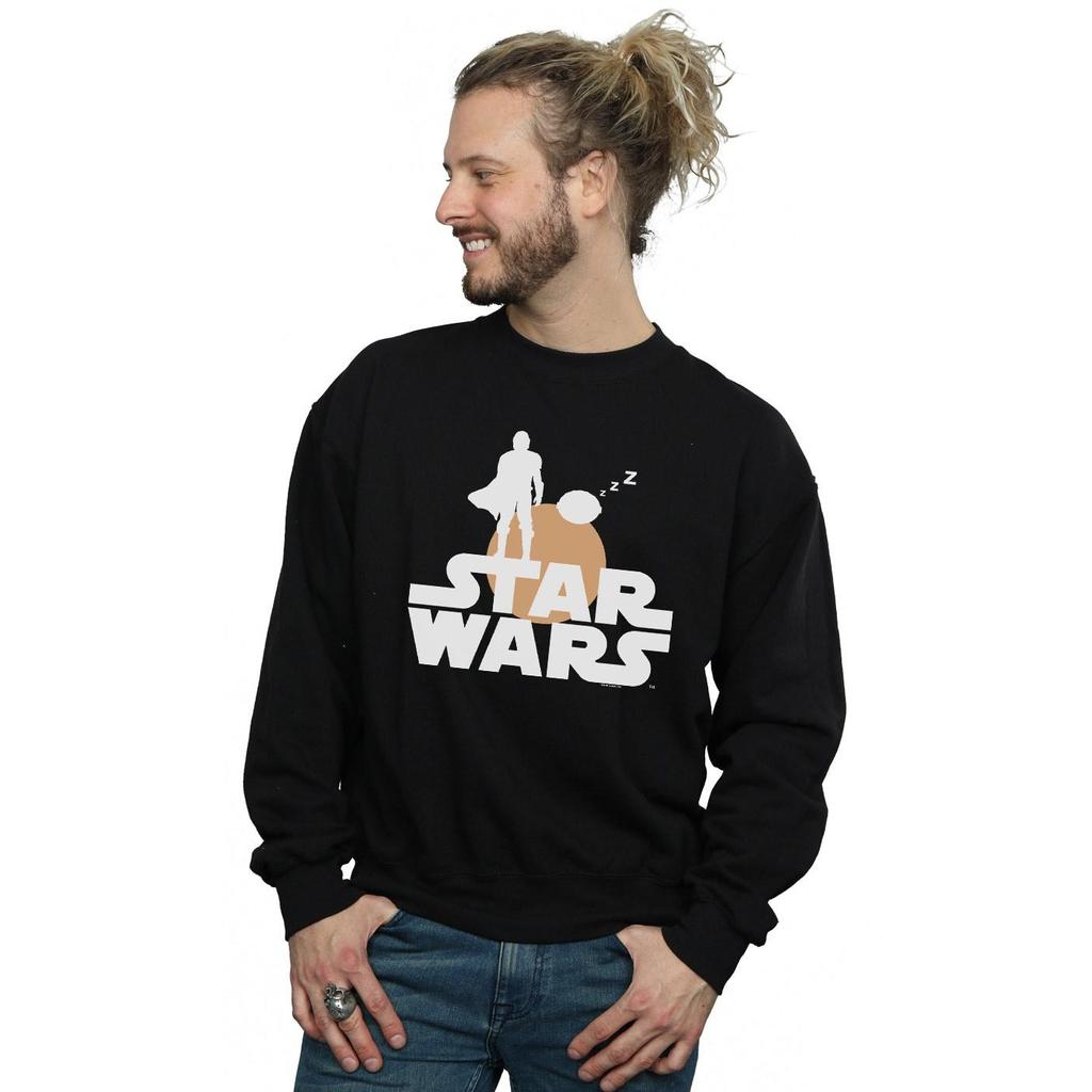 Star Wars Mens The Mandalorian Mando And The Child Silhouette Sweatshirt
