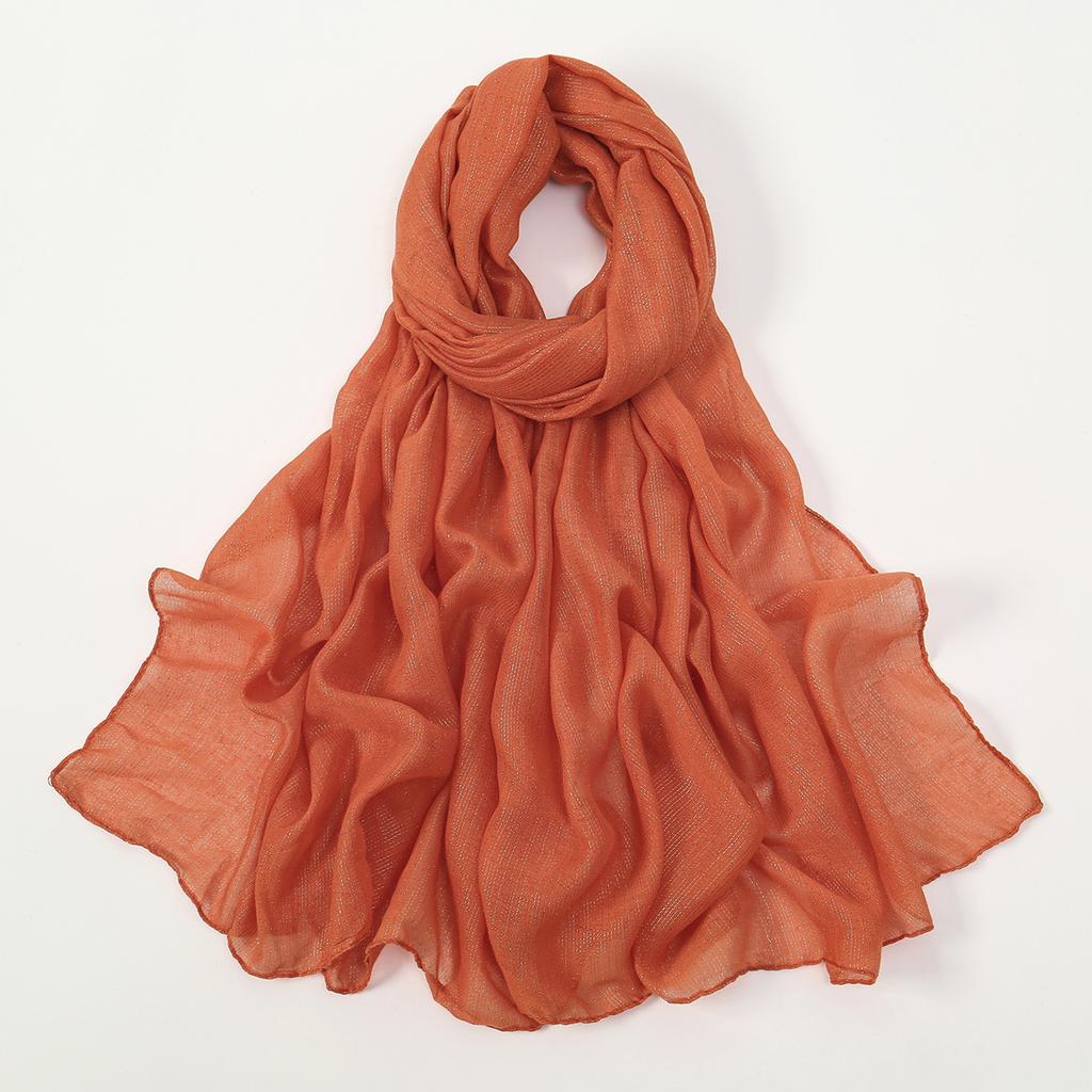 Big Size Pleated Shimmer Cotton Hijab Scarf For Women Muslim Long Shawls Solid Headscarf Wraps Islamic Headband Turban 180*90cm