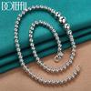Classic 45cm Beaded Necklace Gift Silver Color Fashion Jewelry