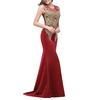Женское длинное вечернее платье для выпускного вечера, вечернее бальное платье подружки невесты, русалка из бисера