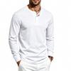 Men S Long Sleeve Henley T Shirt Casual Solid Color