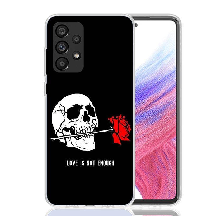 Human Skeleton Red Rose Phone Case for Samsung Galaxy A17 A16 A15 A14 A13 A57 A56 A55 A54 A53 A37 A36 A35 A34 A33 A26 A25 A24 A2