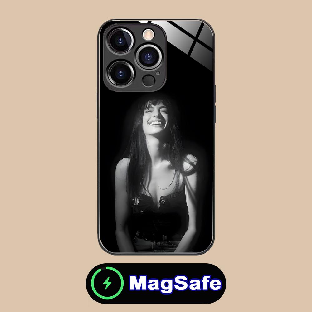 Anne Hathaway Mobile Phone Case for iPhone 17 16 15 14 13 12 11 Air Pro Max Plus Mini MagSafe Glass Colorful Cover Pretty Cover