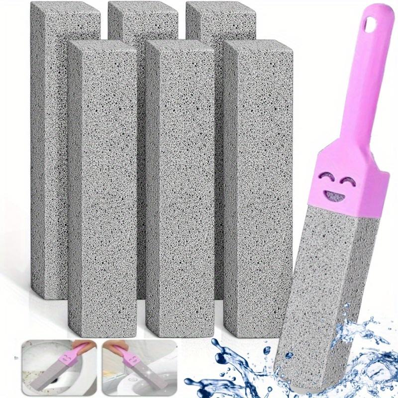 5pcs Pumice Stone Toilet Brush with Handle, for Removing Limescale, Rust, and Stains From Toilets, Tiles, Sinks, and Bathtubs, Bathroom Cleaning Tools
