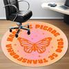 1pc Butterfly Transformation Office Round Area Rug,  Mat Suitable For Office, Under Office Chairs Bedroom Living Room Home Decor, Room Deco