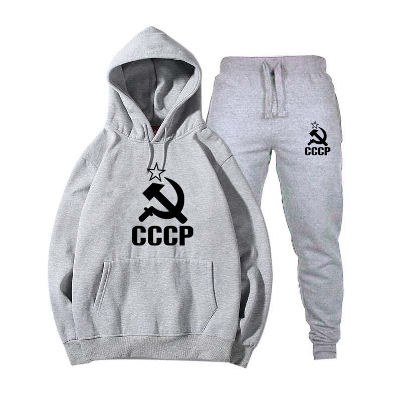 Флисовая толстовка с капюшоном свободного кроя + повседневные спортивные брюки с буквенным принтом модный комплект