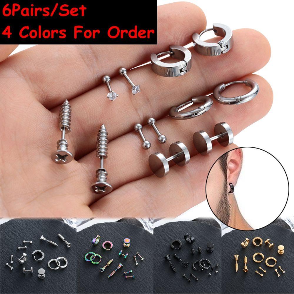 Пирсинг Украшения Штанга Штанга Серьги для Трагуса Черная Гантель Пусеты Кольца Набор Серьг