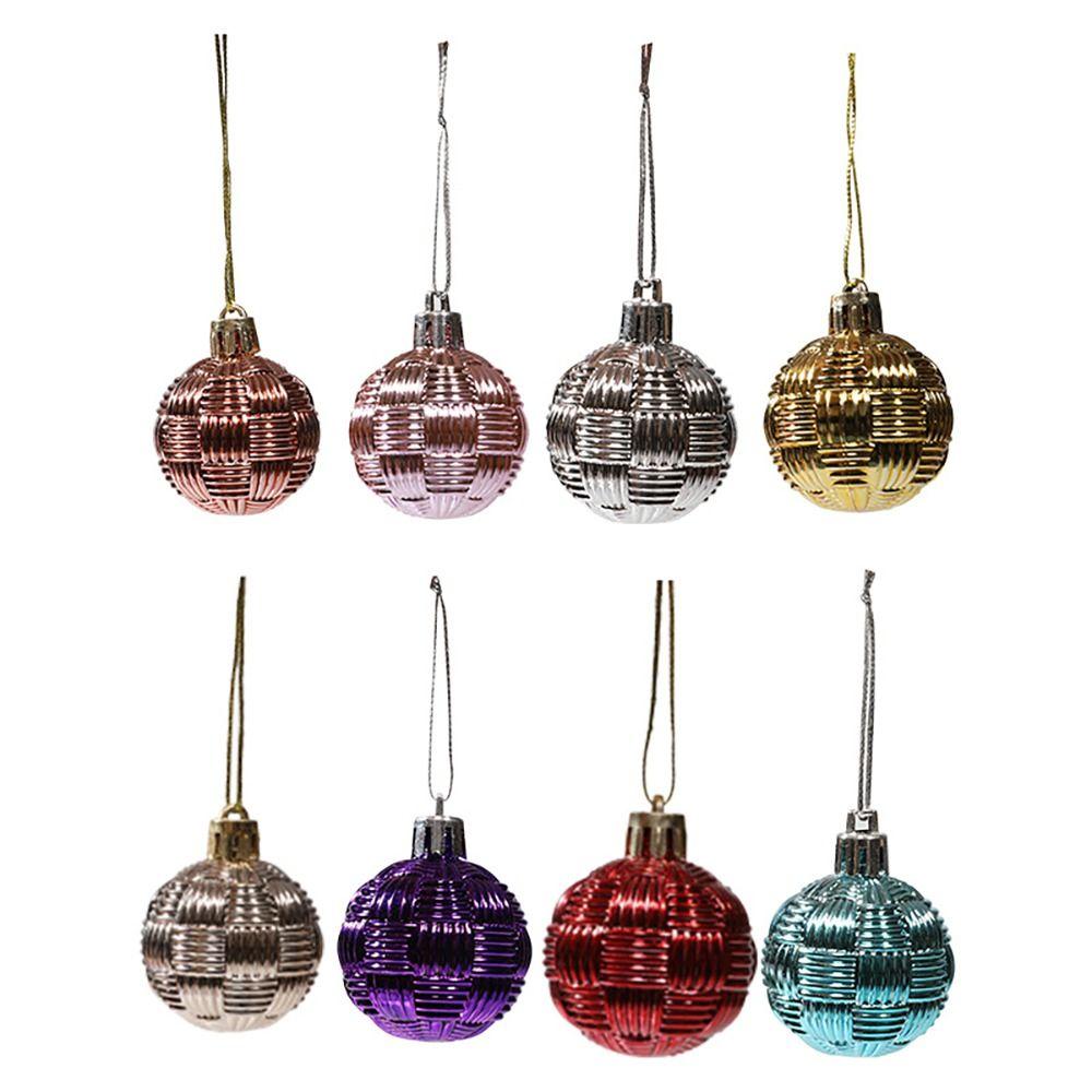 6Pcs Home Decor Christmas Decorative Ball Plastic Xmas Hanging Balls Durable Tree Ornament