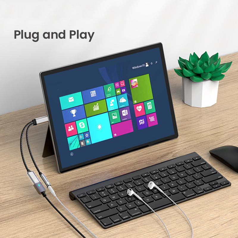 2 In 1 USB C To 3.5mm Headphone Jack Adapter Type C PD 60W Charge Audio Aux Adaptor For iPhone 15 Series Samsung Xiaomi Huawei