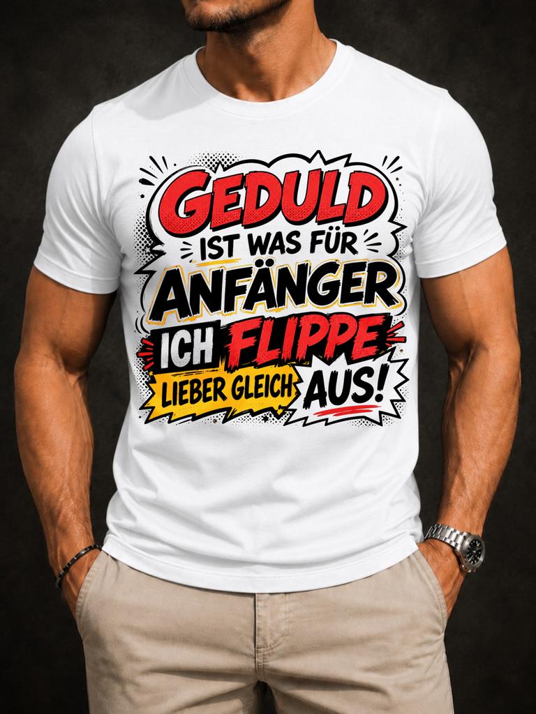 Geduld Ist Was Fur Anfanger Ich Flippe Lieber Gleich Aus Comic Red Yellow Burst And Casual Graphic Unisex All TShirt