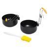 1/2 шт. Набор колец для яйцеварки, большая емкость, формы для яиц со съемной ручкой, антипригарное силиконовое покрытие с масляной кисточкой для блинов, омлетов