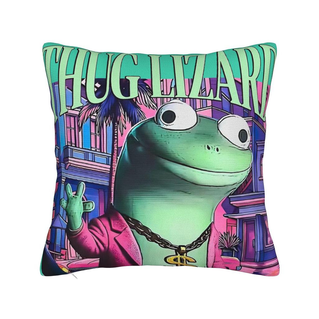 Retro Cartoon Tom Lizard Hoppers Square Pillow Case Cushion Cover Awesome Polyester Decorative Pillowcase for Home x