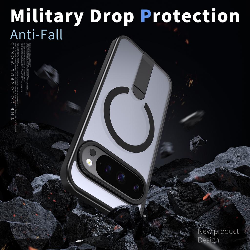 Luxury Magnetic Stand Armor Phone Case for Google Pixel 10 9 Pro 10 Pro XL 10A 9A for Magsafe Wireless Charging Shockproof Cover