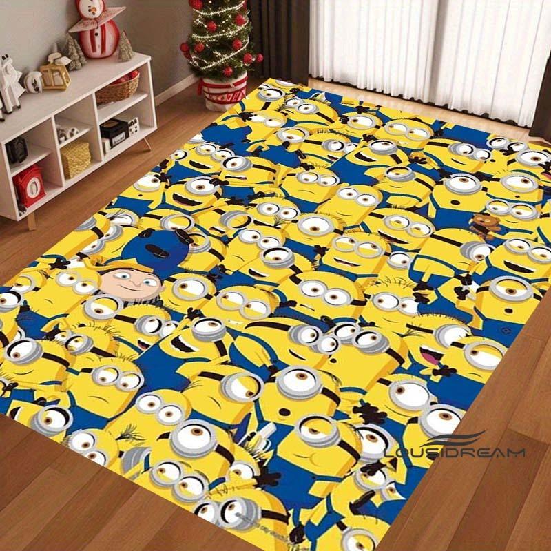 Cute Cartoon 3D-Printed Minions Rug—Suitable for Living Rooms, Bathrooms, Creative Doormats, Bedroom Rugs, and More.
