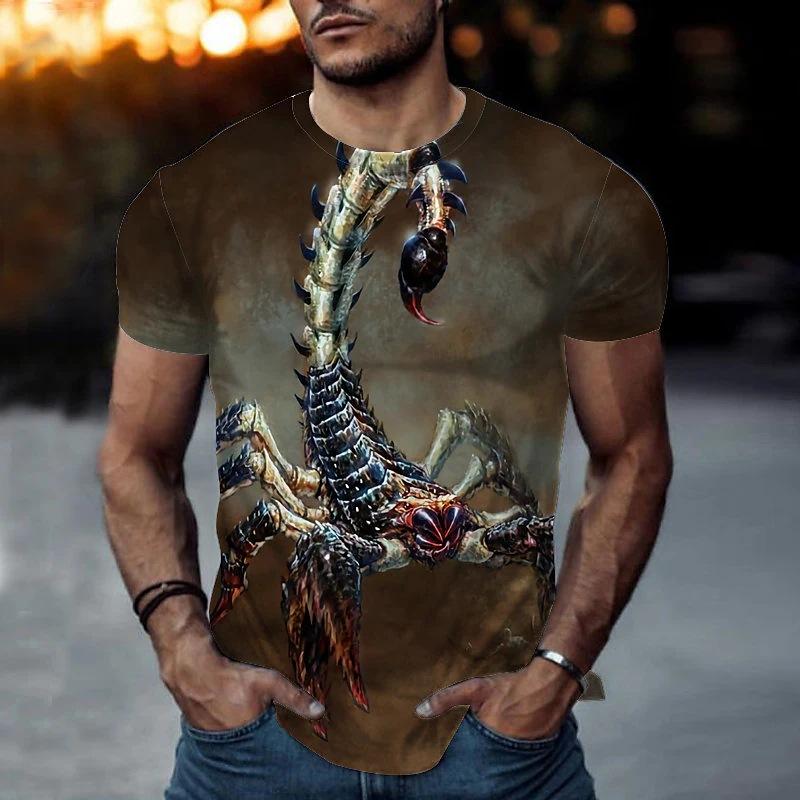 Мужская повседневная футболка с коротким рукавом с принтом животных в стиле ретро на 3D-принте Мужская футболка