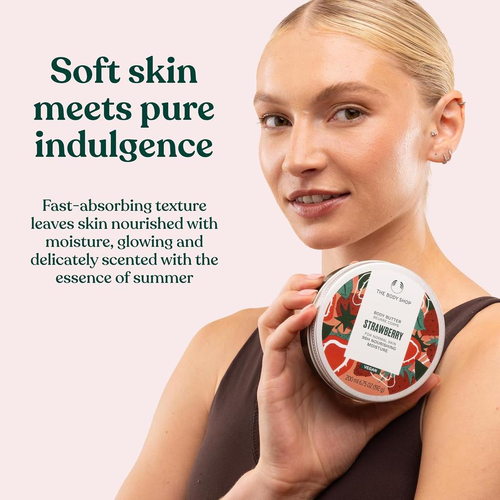The Body Shop Strawberry Softening Body Butter 200ml Pack Of 1 | Hydrating Moisturizer For Dry Skin