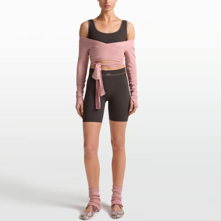 Nike X Skims Полосатые Повседневные Шорты с Высокой Талией Женские шорты IU8296-249