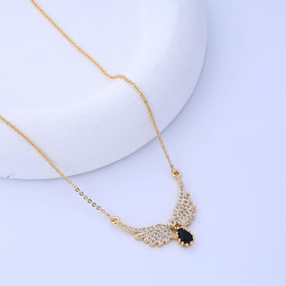 Женское ожерелье, легкая роскошь, нишевый лунный камень, крылья ангела, крылья, инс, ветер интернет-знаменитость, та же цепочка для ключиц