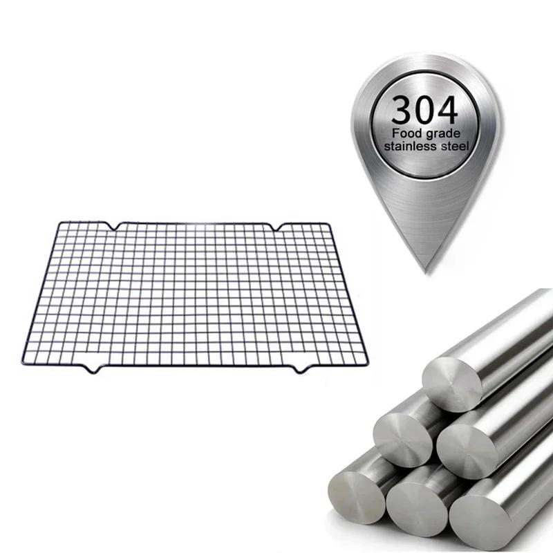 Антипригарная стойка для охлаждения, стальные хлебопекарные инструменты для выпечки торта, бисквита, печенья, противень, решетка для охлаждения из нержавеющей стали, инструменты