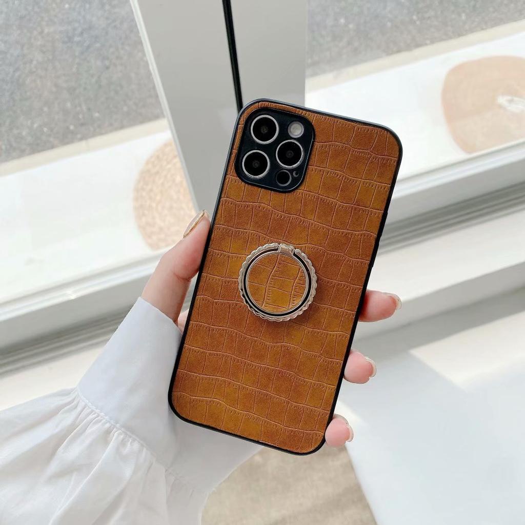 Противоударный чехол с крокодиловым рисунком и подставкой для кольца для Huawei P40 Lite E Samsung A30 iPhone 12