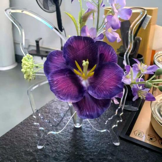 1/2Pcs Butterflies Vase Acrylic Leak-Proof Shatter-Proof Base Design Vase Transparent Bookshelf Flower