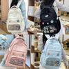 Starry Sky Transparent Backpack With Breathable Comfort For Middle School Students