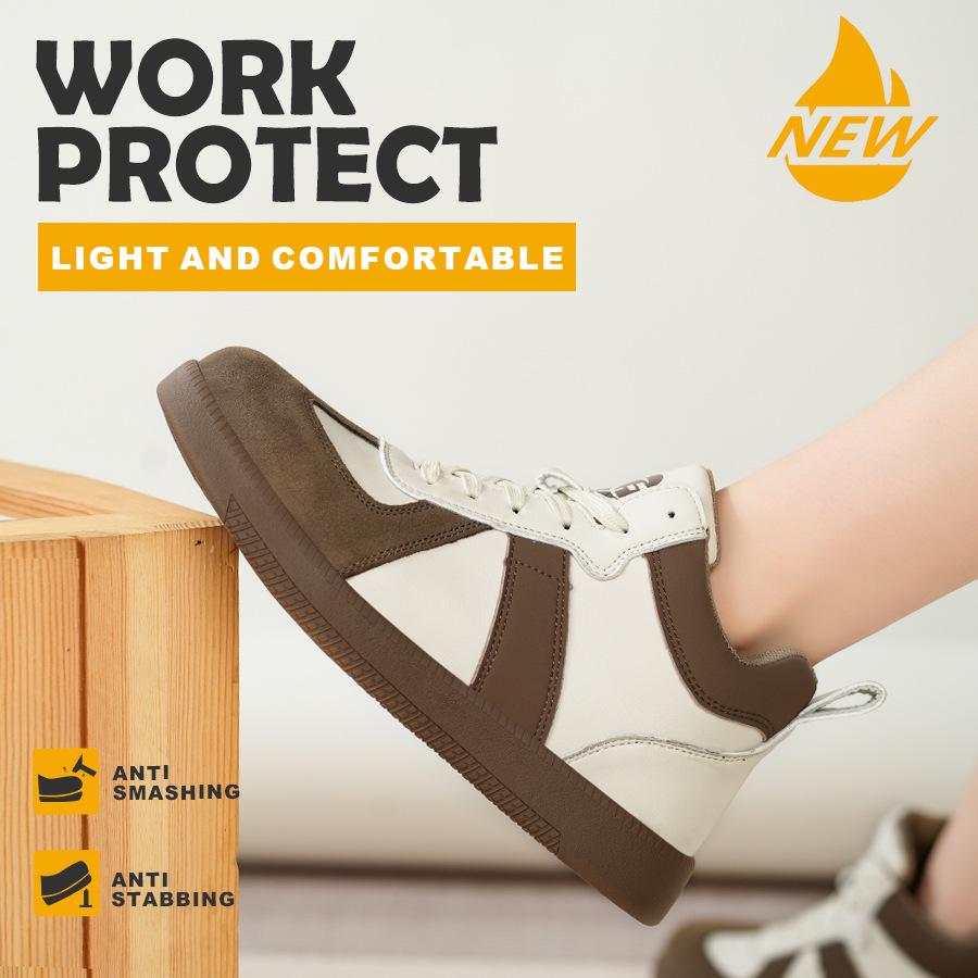 Женские легкие защитные кроссовки со стальным подноском: Удобная, нескользящая и устойчивая к проколам рабочая обувь.