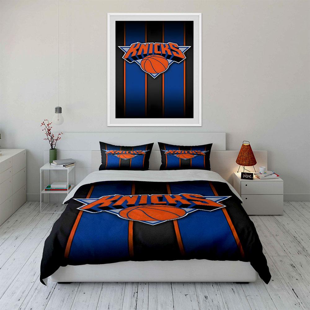 "Knicks logo with basketball." Bedding sets Duvet cover sets Duvet covers Pillowcases(1*Duvet Cover 2*Pillowcases without duvet insert)