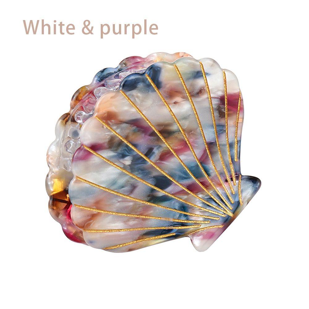 Hairgrips Girl Headwear Acrylic Hair Claws Shell Shape Shell Hair Clips Women Hair Accessories