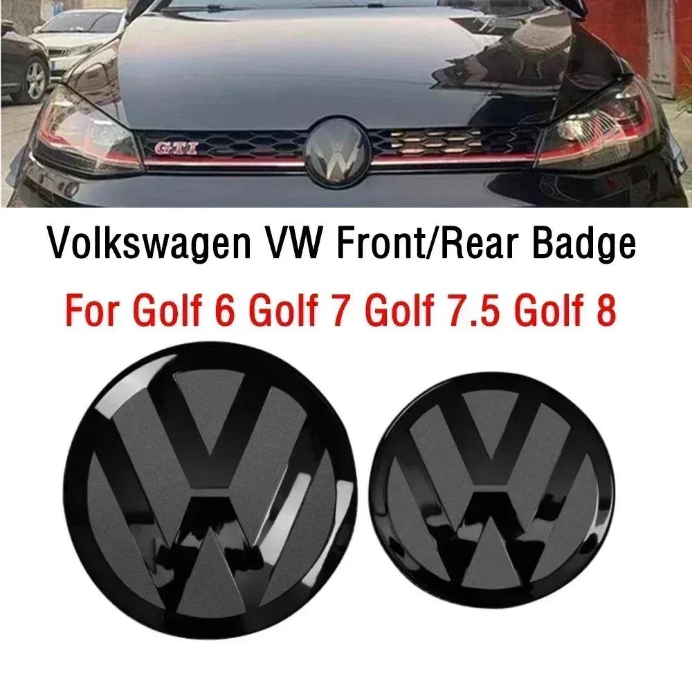 2pcs Front and Rear Emblem For VW Golf 6/Golf 7/Golf 7.5/Golf 8 Not Affect ACC Modified Black Label Flat Mirror Logo Sticker zf0