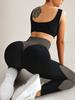 Seamless High-Waist Colorblock Yoga Pants: Women's Breathable, Butt-Lifting, Black Striped Sportswear