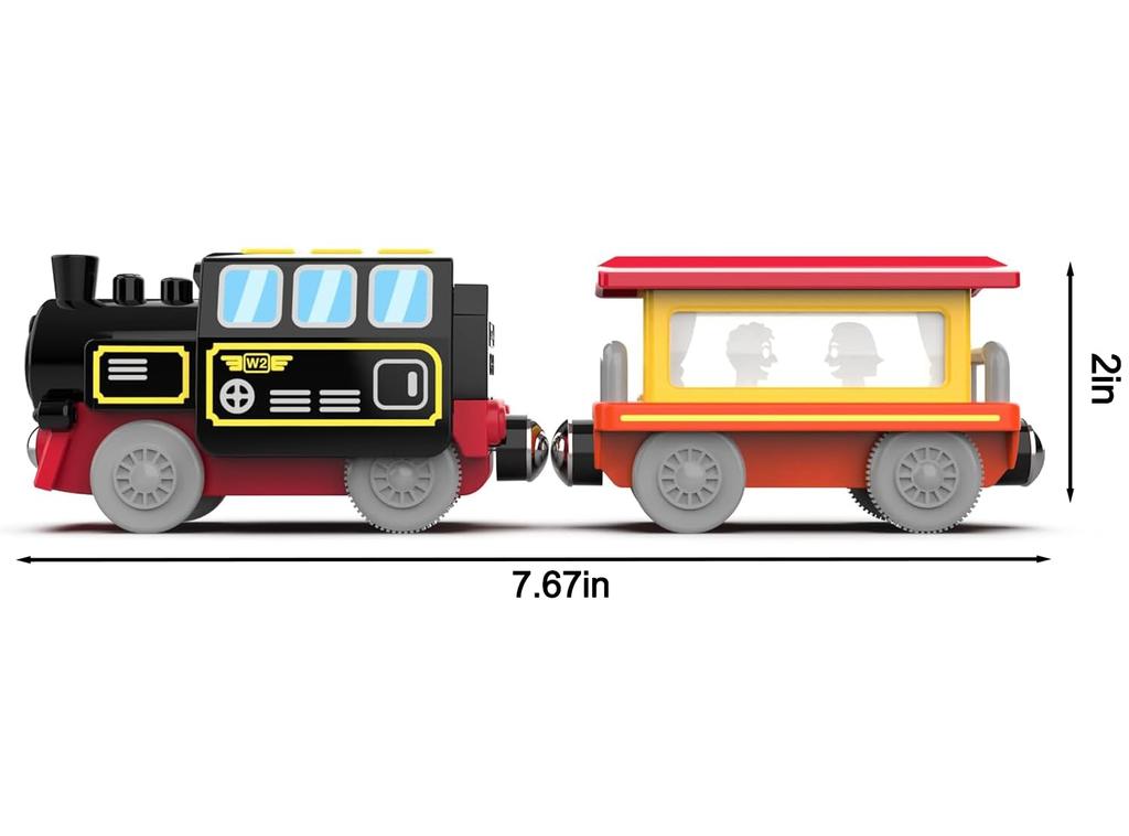 TOPLIVING Деревянные аксессуары для железной дороги Локомотив на батарейках с магнитной сцепкой Совместим с Thomas, Brio и Chuggington