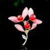 Elegant Plant Fruit Brooches for Women Fashion Design Enamel Red Flower Dress Cheongsam Accessories Pins Fashion Corsage Gift